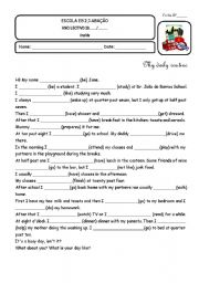 English Worksheet: My daily routine