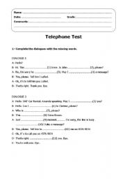 Talking on the phone test