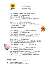 English Worksheet: Wildflowers by Tom Petty - SONG CLOZE ACTIVITY