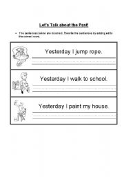 English worksheet: Lets Talk about the Past