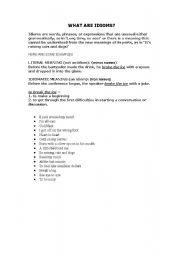 English worksheet: Idioms 