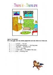 English Worksheet: There s & there are