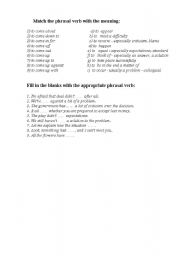 English Worksheet: phrasal verbs
