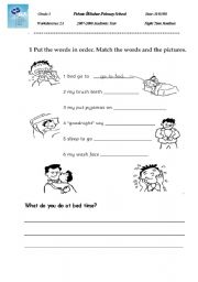 English Worksheet: daily routines