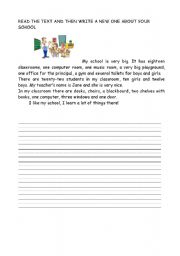 English Worksheet: about school