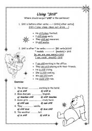 English Worksheet: using still