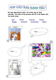 English worksheet: How does Bugs Bunny feel?