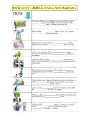 English Worksheet: Present Simple and Continuous 