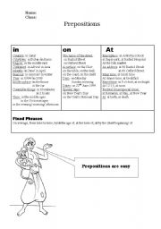 English Worksheet: prepositions