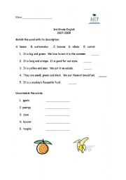 English Worksheet: Fruit Review