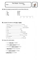 English Worksheet: Past Simple Exercises