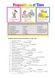 Prepositions of Time - in, on, at