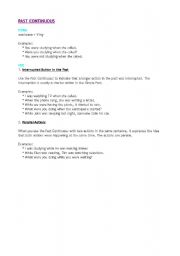 English Worksheet: elementary past cont grammar