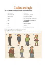 English Worksheet: Clothes and Style