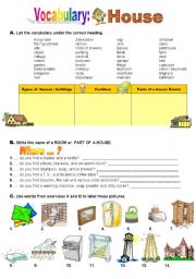 English Worksheet: House