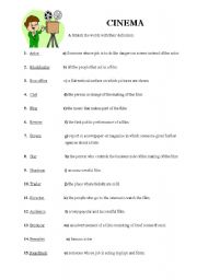 English Worksheet: Cinema vocabulary