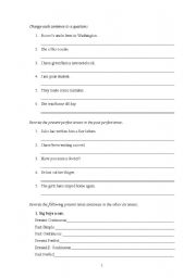 English worksheet: Review Tenses