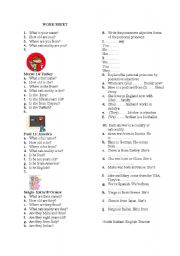 English Worksheet: for beginners