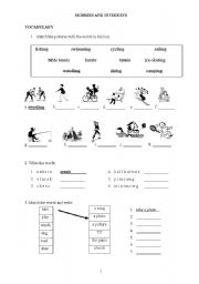 English Worksheet: HOBBIES AND INTERESTS