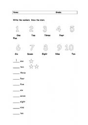 English worksheet: Numbers