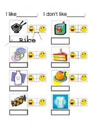 English Worksheet: Likes and dislikes