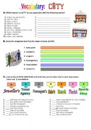 English Worksheet: City