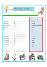 English Worksheet: Opposites - Verbs