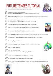 English Worksheet: FUTURE TENSES TUTORIAL