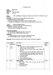 English Worksheet: past tense