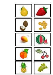 English Worksheet: Fruit memory game
