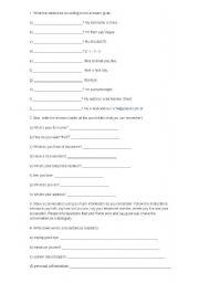 English Worksheet: exchange personal information