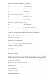 English worksheet: exchange personal information