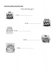 English Worksheet: How old are you?