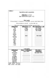 English Worksheet: superlatives and comparatives