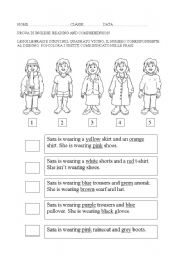 English Worksheet: clothes test