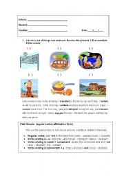 English Worksheet: Presenting the Simple Past