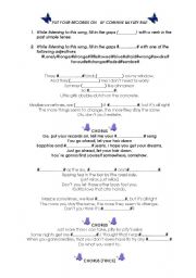 English Worksheet: SONG: PUT YOUR RECORDS ON   BY CORINNE BAILEY RAE