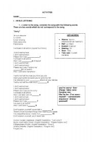 English Worksheet: lets have fun through  music