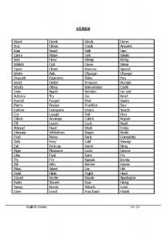 English worksheet: VERBS