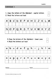 English Worksheet: recognise and write alphabet 