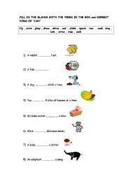 English Worksheet: can- meaningful drill