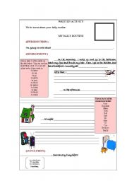 English Worksheet: My daily routine