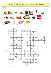 Food Vocabulary Crossword