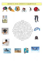 English Worksheet: Sports and sports equipment