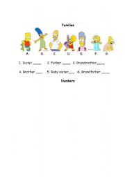 English Worksheet: families