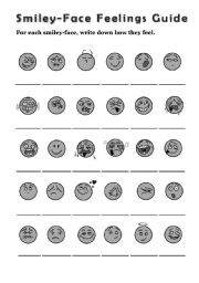 Smiley faced feelings guide