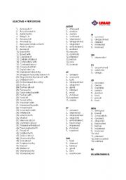 English Worksheet: Adjectives+Prepositions