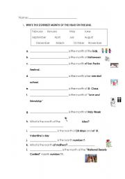 English Worksheet: MONTHS OF THE YEAR