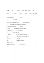 English Worksheet: Present tense-past tense verbs