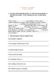 English Worksheet: REVISION WORKSHEET THE 2 PRESENT TENSES